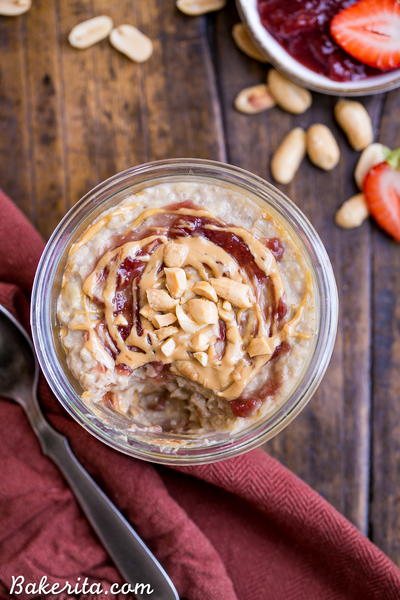Peanut Butter Jelly Oatmeal Peanut Butter & Jelly Oatmeal