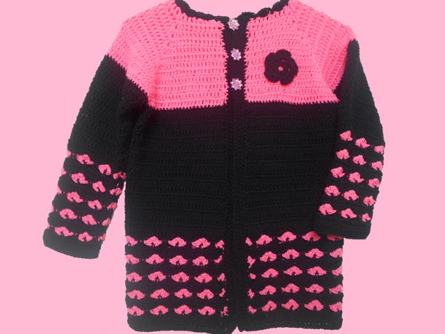 Crochet Heart Stitch Cardigan Crochet Heart Stitch Cardigan