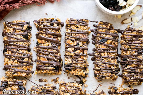 Dried Cherry Almond Chocolate Chip Granola Bars Dried Cherry, Almond + Chocolate Chip Granola Bars