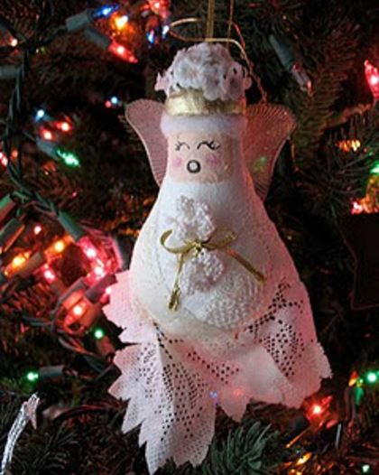Lacey Light Bulb Angel Ornament Lacey Light Bulb Angel Ornament
