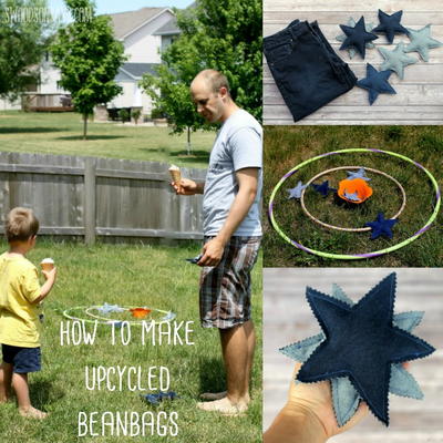 Upcycled Jean Star Beanbags
