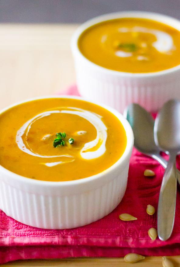 Vegan Creamy Pumpkin Soup | FaveHealthyRecipes.com