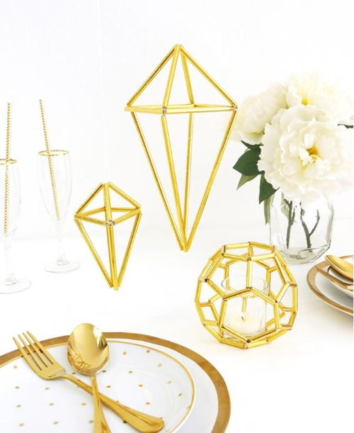 Geometric Gold DIY Party Decor Geometric Gold DIY Party Decor