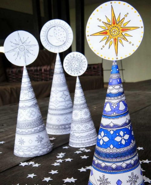 Free Printable Coloring Page Paper Trees Free Printable Coloring Page Paper Trees