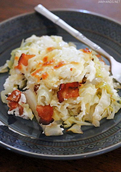 Cabbage Casserole with Bacon and Sour Cream