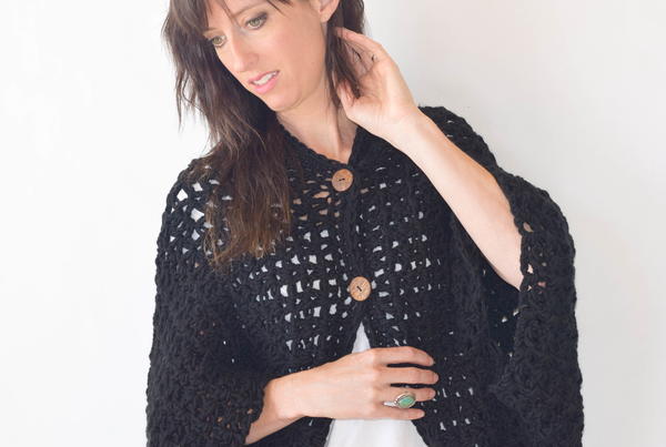 Buttoned Blanket Crochet Sweater Buttoned Blanket Crochet Sweater