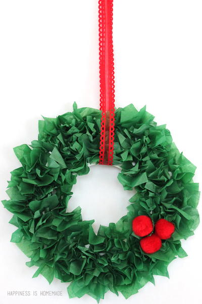 Simple Tissue Paper Wreath Simple Tissue Paper Wreath
