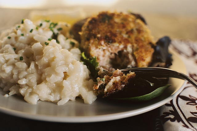 Salmon Cakes with Slow Cooker Parmesan Risotto Salmon Cakes with Slow Cooker Parmesan Risotto