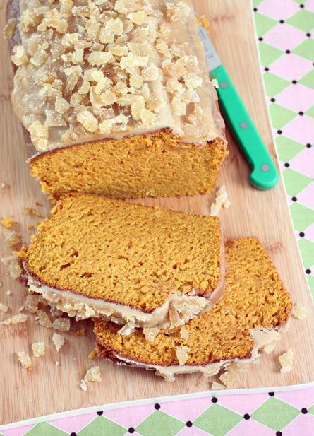 Candied Ginger Pumpkin Bread with Maple Glaze Candied Ginger Pumpkin Bread with Maple Glaze