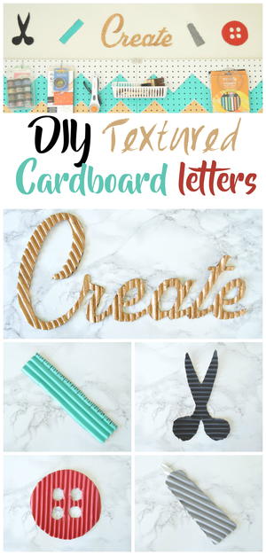 DIY Textured Cardboard Letters DIY Textured Cardboard Letters