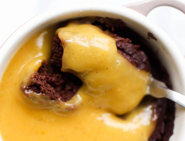 Flourless Chocolate Pudding Cake With Pumpkin Spice Custard Flourless Chocolate Pudding Cake With Pumpkin Spice Custard