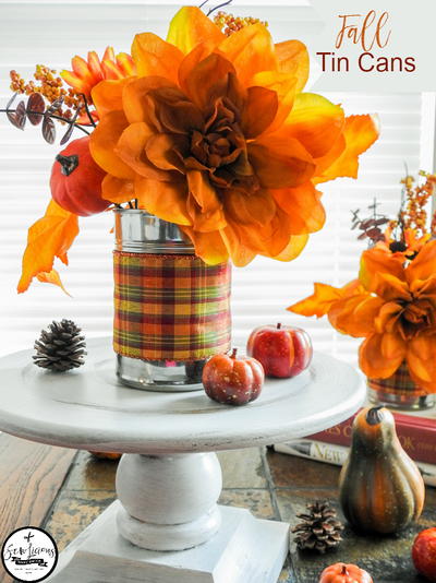 Fall Decoration Recycled Tin Cans