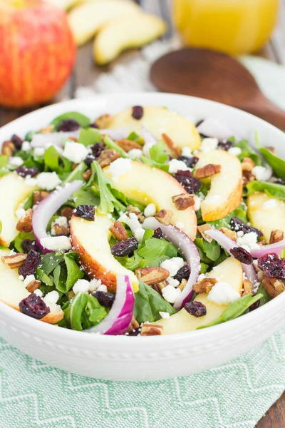 Apple Cranberry Pecan Salad with Honey Cider Vinaigrette Apple Cranberry Pecan Salad with Honey Cider Vinaigrette