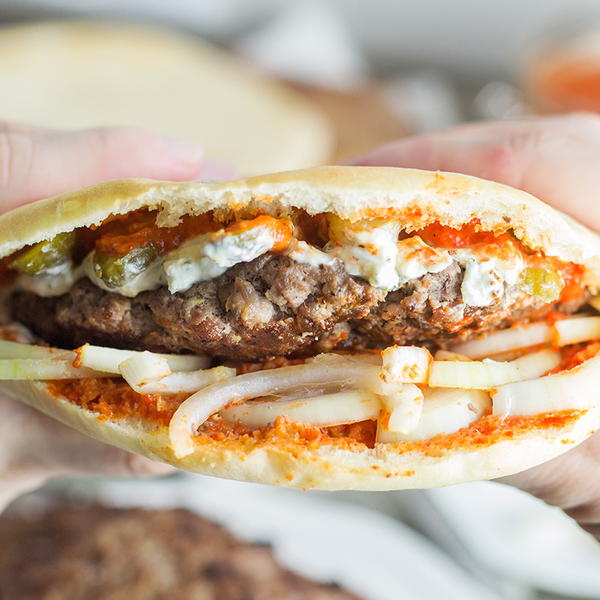 Traditional Serbian Burger Pljeskavica Traditional Serbian Burger (Pljeskavica)