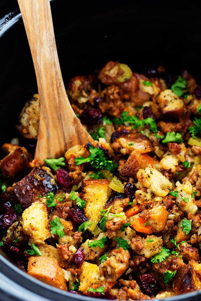 Slow Cooker Sausage Herb Stuffing Slow Cooker Sausage Herb Stuffing