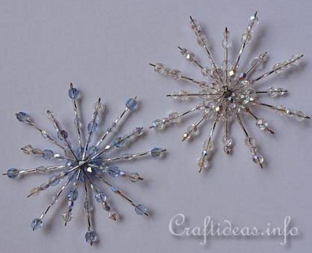 Sparkling Snowflake Beaded Ornaments Sparkling Snowflake Beaded Ornaments
