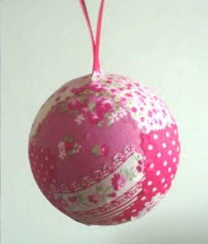 Fabulous Fabric Patch Ball Ornament