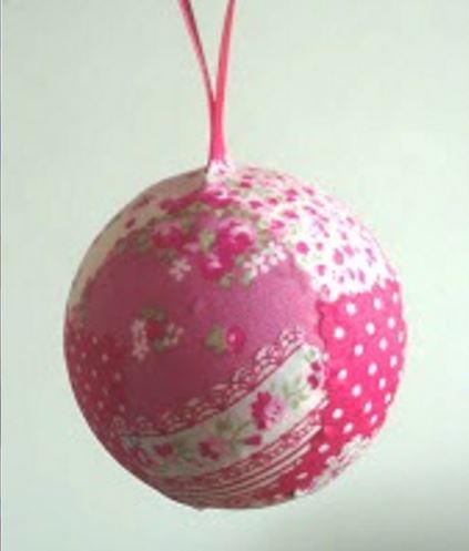 Fabulous Fabric Patch Ball Ornament Fabulous Fabric Patch Ball Ornament