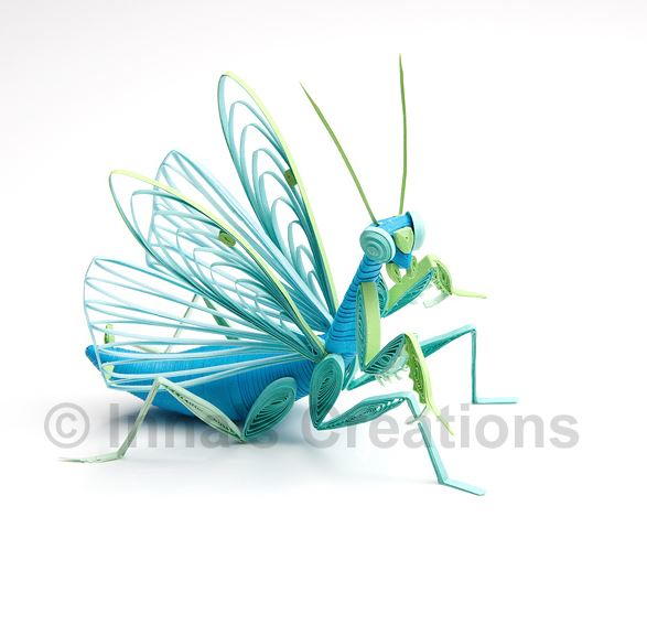 Praying Mantis 3D Quilling Art Praying Mantis 3D Quilling Art