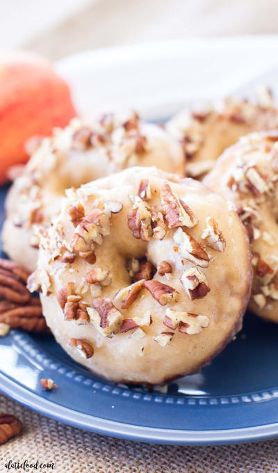 Apple Pecan Donuts with a Maple Glaze Apple Pecan Donuts with a Maple Glaze
