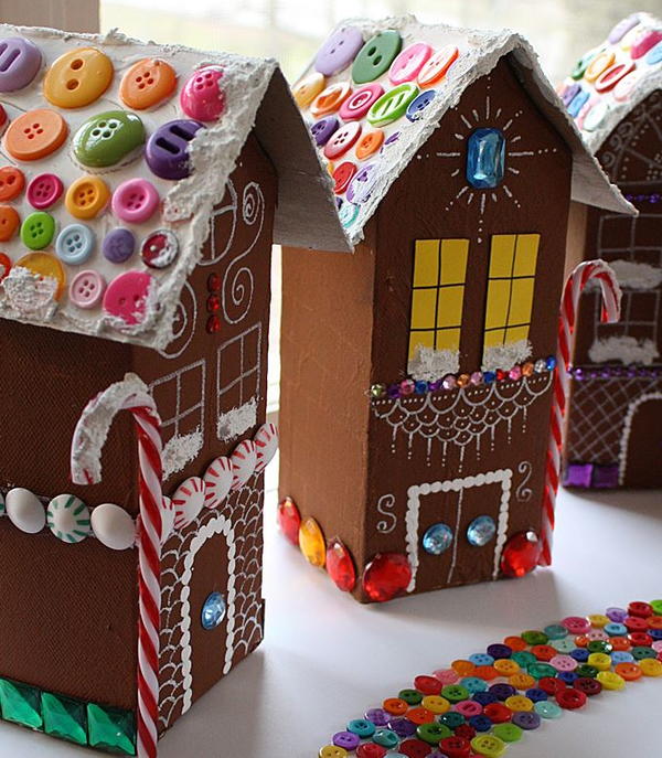 Scraptastic Milk Carton Gingerbread Houses