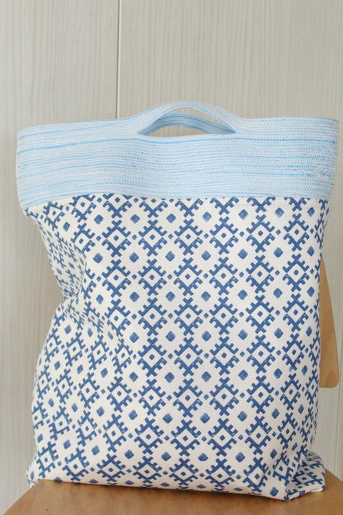 Rope Hand Reversible Tote Bag