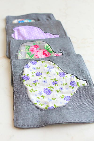 Inverse Applique Pumpkin Coasters Inverse Applique Pumpkin Coasters