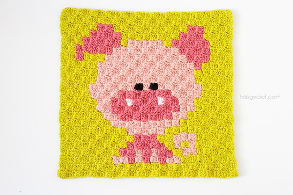 Zoodiacs Pig Afghan Square Zoodiacs Pig Afghan Square