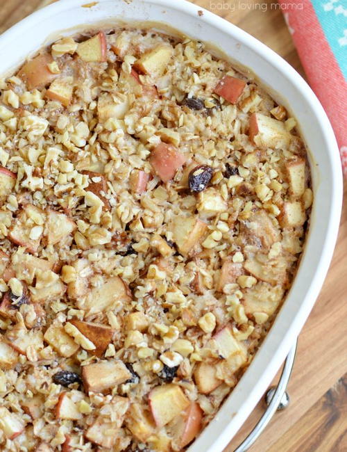 Baked Oatmeal with Apples and Pears
