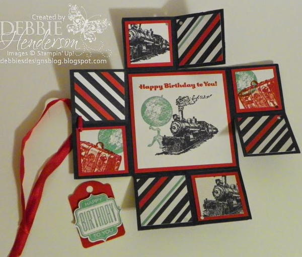 Birthday Train Fancy Fold Card Birthday Train Fancy Fold Card