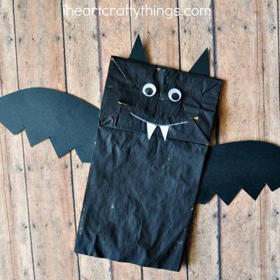 Batty Paper Bag Halloween Craft