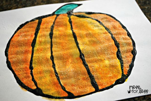 Halloween Black Glue and Salt Pumpkin Halloween Black Glue and Salt Pumpkin