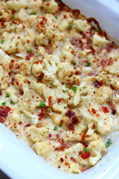 Slow Cooker Cheesy Bacon Cauliflower Slow Cooker Cheesy Bacon Cauliflower