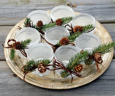 Frosted Votive Centerpiece