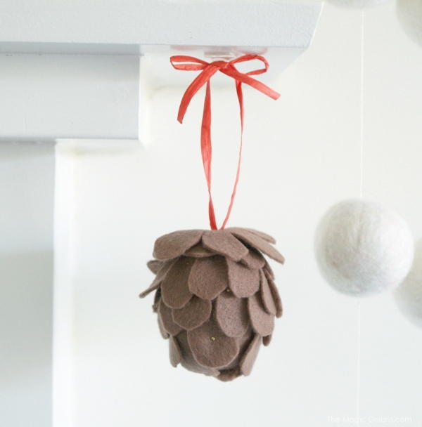 Felt Pine Cone Ornament Craft