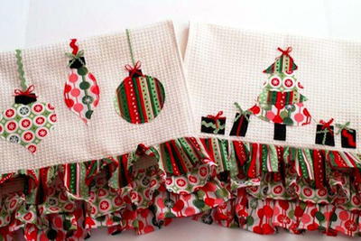 Colorful Retro Christmas Dishtowels