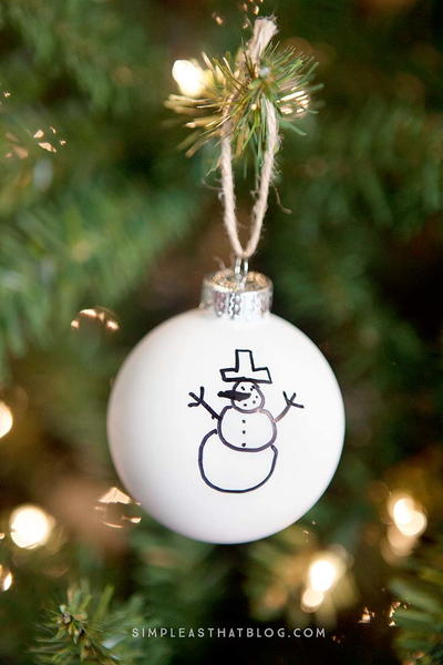 Simple Sharpie DIY Christmas Ornaments
