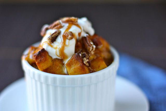 Pumpkin Bread Pudding with Caramel Sauce Pumpkin Bread Pudding with Caramel Sauce