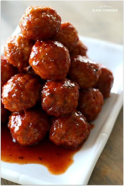 Slow Cooker 3-Ingredient Party Meatballs Slow Cooker 3-Ingredient Party Meatballs