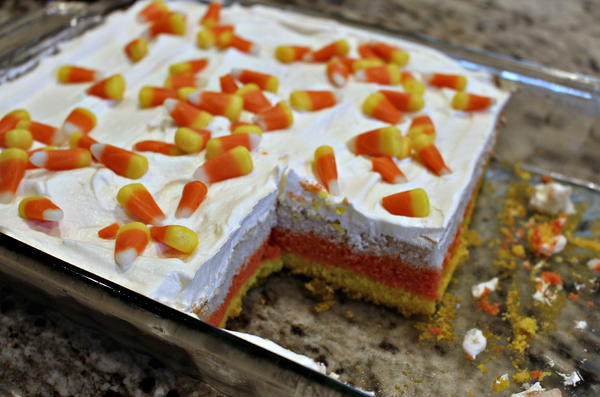 Simple Candy Corn Cake Simple Candy Corn Cake
