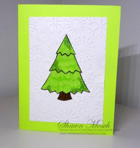 Snow-Capped Tree Handmade Christmas Card Snow-Capped Tree Handmade Christmas Card