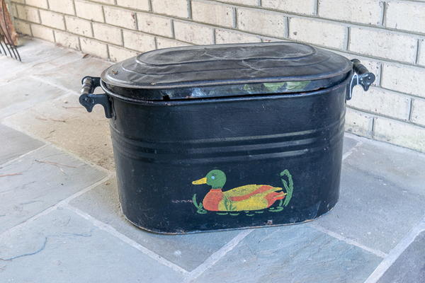 Faux Copper Finish on Upcycled Tub Faux Copper Finish on Upcycled Tub