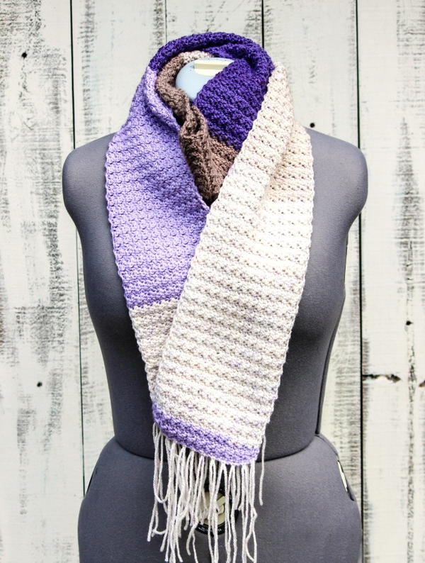Crochet Lilac Frosting Scarf