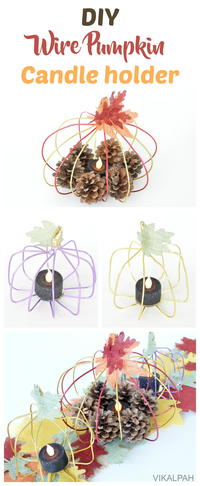 DIY Wire Pumpkin Candle Holder DIY Wire Pumpkin Candle Holder