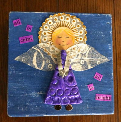 Christmas Angel Mixed Media Art