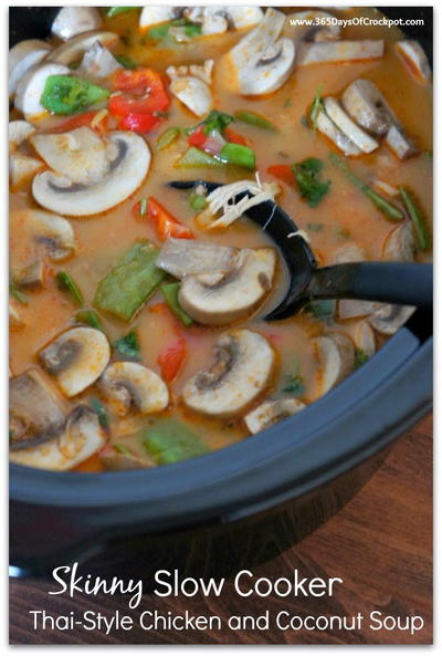 Skinny Slow Cooker Thai-Style Chicken and Coconut Soup Skinny Slow Cooker Thai-Style Chicken and Coconut Soup