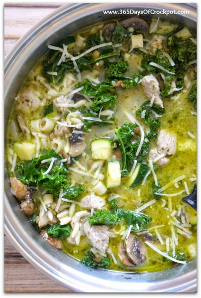 Slow Cooker Pesto Minestrone Soup Slow Cooker Pesto Minestrone Soup