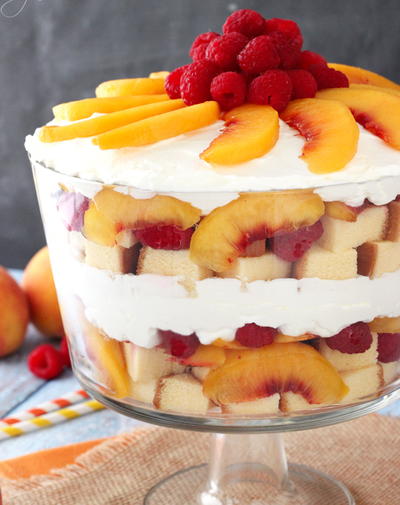 Peach Raspberry Sangria Trifle