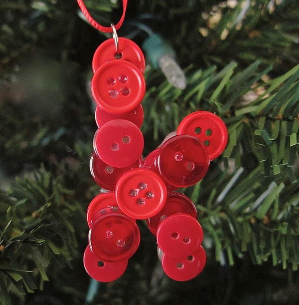 Button Initial Christmas Ornament Craft Button Initial Christmas Ornament Craft