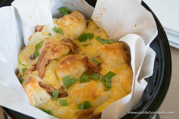 Slow Cooker Bacon Cheddar Pull Apart Bread Slow Cooker Bacon Cheddar Pull Apart Bread